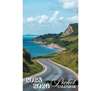 Pocket Calendar 2025-2026: 2 Years Planner for Purse Small Size Monthly January 2025 To December 2026 Small organizer 4 x 6.5 inches | Scenic Coastal Road Design with Inspirational Quotes