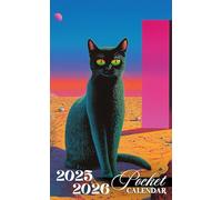 Pocket Calendar 2025-2026: 2 Years Pocket Planner with Inspirational Quotes January 2025 to December 2026, 24 Months Small Organizer 4x6.5 | Black Cat Pulp Art