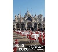 Pocket Calendar 2025-2026: 2 Years Pocket Planner with Inspirational Quotes January 2025 to December 2026, 24 Months Small Organizer 4x6.5 | Venice Restaurant