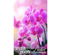Pocket Calendar 2025-2026: 2 Years Pocket Planner with Inspirational Quotes January 2025 to December 2026, 24 Months Small Organizer 4x6.5 | Pink Purple Orchids