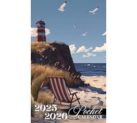 Pocket Calendar 2025-2026: 2 Years Pocket Planner with Inspirational Quotes January 2025 to December 2026, 24 Months Small Organizer 4x6.5 | Paradise Sands