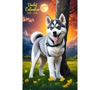Pocket Calendar 2025-2026: Siberian Husky Puppies Cover, 24 Months Monthly Planner, Small Size 4*6.5 inches