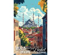 Pocket Calendar 2025-2026: Two-Year Monthly Planner for Purse, 24 Months from January 2025 to December 2026 with Inspirational Quotes | Istanbul Turkey Travel Cover