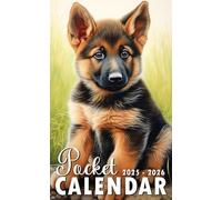 Pocket Calendar 2025-2026: Two-Year Monthly Planner for Purse with Inspirational Quotes | 24 Month Small Organizer January 2025-December 2026 | Adorable German Shepherd Puppy Cover