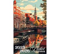 Pocket Calendar 2025-2026: Two-Year Monthly Planner with Inspirational Quotes | 24 Months Small Organizer January 2025-December 2026 | Vintage Amsterdam Netherlands Cover