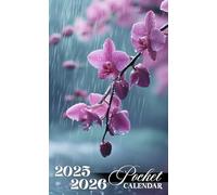 Pocket Calendar 2025-2026: Two-Year Monthly Planner with Inspirational Quotes | 24 Months Small Organizer January 2025-December 2026 | Orchid Flowers In the Rain Cover