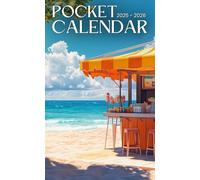 Pocket Calendar 2025-2026: Two-Year Monthly Planner with Inspirational Quotes | 24 Months Small Organizer January 2025-December 2026 | Seaside Beach Cover