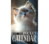 Pocket Calendar 2025-2026: Two-Year Pocket-Sized Organizer with Inspirational Quotes, 24 Months from January 2025 to December 2026 | Ragdoll Kitten in a Sunbeam Design