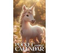 Pocket Calendar 2026-2027: 2-Year Planner with Uplifting Quotes and Minimal Monthly Organizer in Baby Unicorn with Floral Crown Cover