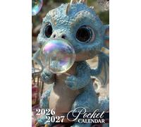 Pocket Calendar 2026-2027: 2-Year Planner with Uplifting Quotes and Minimal Monthly Organizer in Cute Baby Dragon Bubble Cover