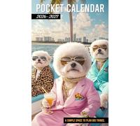 Pocket Calendar 2026-2027: 2-Year Planner with Uplifting Quotes and Minimal Monthly Organizer in Fashion Bichon Frise Dogs on Yacht Cover