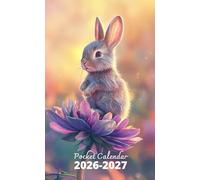 Pocket Calendar 2026-2027: 2 Year Pocket Planner, from January 2026 to December 2027 | Rabbit and Flowers Cover