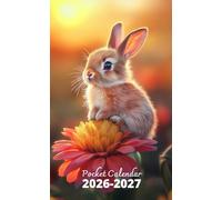 Pocket Calendar 2026-2027: 2 Year Pocket Planner, from January 2026 to December 2027 | Rabbit and Flowers Cover
