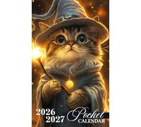 Pocket Calendar 2026-2027: 24-Month Purse Size Planner featuring Motivational Quotes for Reflection with Wizard Scottish Fold Cat Design, Perfect Gift for Friends or Family