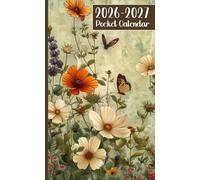 Pocket Calendar 2026-2027 for Purse: 2 Year Monthly Planner from January 26 to December 27 with Holidays, Butterfly and Flower Cover.