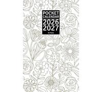 Pocket Calendar 2026-2027 for Purse: Small 2 Year Monthly Planner from January 2026 to December 2027 with Holidays, Flower pattern Design