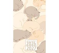 Pocket calendar 2026-2027 for purse: Two years small size Monthly Planner | Cats Seamless Small Size Soft Cover - 4 x 6.5 Inches