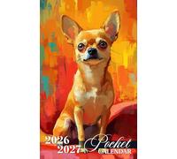 Pocket Calendar 2026-2027: Inspirational Monthly Planner from January 2026 to December 2027 with Chihuahua Abstract Art Design for Purse