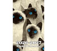 Pocket Calendar 2026-2027: Two-Year Monthly Planner for Purse , 24 Months from January 2026 to December 2027 | Siamese Cat Cover