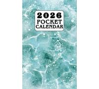 Pocket Calendar 2026: Small One Year Monthly Planner with Holidays for Women - Abstract Blue WaterColor