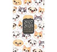Pocket Calendar 2027-2028 for Purse: 2 Year Small Size Monthly Planner from January 2027 to December 2028 | Cute Dog Faces Cover