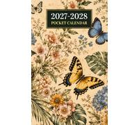 Pocket Calendar 2027-2028 for Purse: Small Two Year Monthly Planner | January 2027 to December 2028 | Vintage Botanical Flower Cover