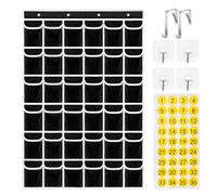 Pocket Chart Cell Phones - Wall Cell Phone Holder with 36 Pockets, 8 Hooks, Number Sticker | Multi-Use Wall Storage Pocket for Calculators, Phones, Ideal for School Classrooms, Libraries