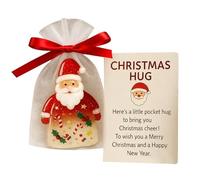 Pocket Christmas Hug - 7.5x5.5x0.6 Cm Santa Claus Comfort KeepSake, Carte D'encouragement Festive, Little Holiday Token Kids Teens Étudiants Collègues | Employés Gradues Friends Family Travel Team Gif