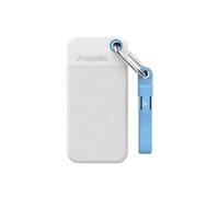 Verbatim Pocket SSD 2To, SSD externe USB 3.2 Gen 2, jusqu'à 1000 Mo/s en lecture et en écriture, disque dur externe avec 2 étuis en caoutchouc (Blanc & Bleu clair) pour PC, Mac & Console, Blanc