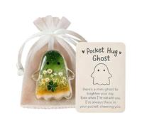 Pocket Comfort Ghosts Keepsake avec une carte de motivation pour les amis (Green Ghost)