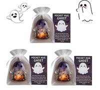Pocket Comfort Ghosts, Une étreinte dans Votre Poche, Jolis jetons fantômes d'halloween à Embrasser avec Carte d'encouragement, Cadeau inspirant pour Vos Amis, Petit Souvenir décoratif Purple