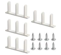 Pocket Door Guide, 4pcs Bypass Sliding Door, 3.27x0.75x1.77in Stable Bottom Track Set, Smooth Rail Replacement Parts with Screws for Kitchen Cabinets, Wardrobes, Bedroom Doors