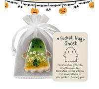 Pocket Ghost Card - Figurine fantôme moulée, cartes en papier enduit, petite forme portable, style de nouveauté expressif | Fête saisonnière, message personnel, Andes conviviales pour les voyages