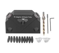 Pocket Hole Jig, Angle Hole Drill Guide, Woodworking Inclined Hole Fixture à 45 Degrés, avec Foret en Alliage d'Aluminium 9.5mm, Clé et Vis, pour Meubles et Modélisme DIY