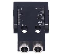 Pocket Hole Jig Kit, alliage d'aluminium Guide de perçage d'angle à 15 degrés avec forets et clés, outil de positionnement à angle fixe pour menuiserie en bois, plaque de base 8x5cm, 340g