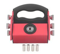 Pocket Hole Jig Kit, Woodworking Inclined Hole Locator, Aluminum Alloy 0 to 90 Degree Adjustable Dowelling Jig with 4 Drill Bushings, for Cabinets Furniture Joinery Projects