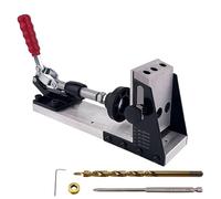 Pocket Hole Jig Kit Woodworking Oblique Hole Locator With 9mm Or 9.5mm Drill Bit Hole Puncher DIY Carpentry Tools(9mm Red)