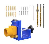 Pocket Hole - Woodworking Drill Guide Set | Adjustable Positioning System with Dust Collection Precision Depth Control for Cabinet Installation, Building Furniture, Assembly or Craft Projects