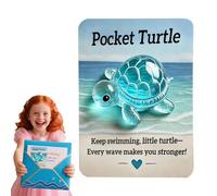 Pocket Hug Card, Turtle Animal Keepsake, 3.54x6.3 inches Inspirational Mini Hug with Heartwarming Message, Comfort Companion Toy for Preschoolers Birthday, Surprise, Kids Adults