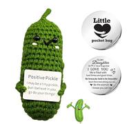 Pocket Hug Positive Potato, Poupée de Pomme de Terre Positive Tricotée de Manière Créative avec Porte Bonheur, Mini Figurines en Peluche Drôle de Positive Potato Cadeaux pour Amis Collègues (B)