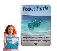 Pocket Hug Turtle Figurine, Mini Resin Animal Gift, 3.54x6.3 inches, Uplifting Message Design, Cute Toy Companion, Inspirational Keepsake Card for Comforting Gesture All Ages