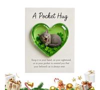 Pocket Hugs Cat - Carte De Câlin De Poche En Forme De Chat Mignon Pour Amis, Souvenir En Forme De Cœur - Ornement De Bureau, Cadeaux De Motivation, Souvenir Pour Anniversaire, Noël, Fête Des Mères