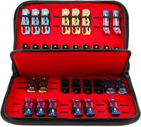 Pocket Knife Storage Case,Small Knife Storage Bag,Tool Storage Bag,Folding Sheath For Mini Pocket Knife Survival Knife Box With 40 Slots,Black & Red,Modern