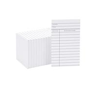 Pocket Library Cards - 250-Count Library Checkout Cards, Due Date Note Cards for School, Public Library Record Keeping, Tracking, Book Borrowing, White, 3 x 5 Inches
