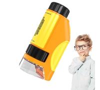 Pocket Microscope - 5x3x9.7cm Kids Pocket Microscope, Handheld Microscopes for Kids, 50X to 300X Beginner LED Light Source Microscopes, Science Experiments, STEM Projects for Learning, Education