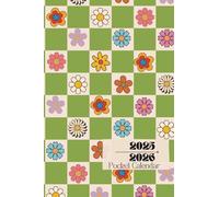 Pocket Planner Calendar 2025-2026 - Small 2-Year Monthly Planner, Cute Checkered Daisy Design Cover, Password Tracker, Notes Page, and Important Dates ... Organizer for Purse or Bag to stay Organized