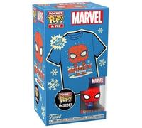 Funko Pocket Pop! & Tee: Marvel-Holiday Spiderman - Spider-Man - Medium - T-Shirt - Vêtements avec Mini-Figurine en Vinyle à Collectionner - Idée de Cadeau - Jouets et Top à Manches Courtes