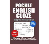 Pocket Puzzle Book: 180 Puzzles, 250+ Wise Quotes, Great English Puzzle Book, A Compact and Travel Puzzle Book, Pocket size 4x6 Inches.