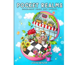 Pocket Realms: A Coloring Book for Adults Featuring Mini Worlds with Cute Characters and Tiny Items for Stress Relief and Relaxation