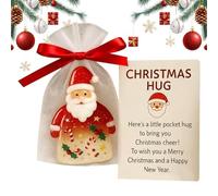 Pocket Santa Claus Decor - Mini Christmas Hug Figurine, Sentimental Comfort Keepsake | Petites cartes d'encouragement, ornement de vacances sincères, symbole pochable de l'unité, de l'amour, de la joi